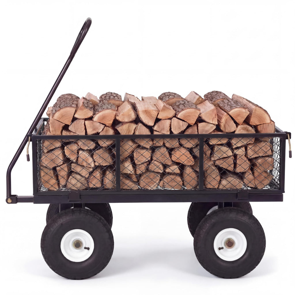 800LBS Heavy Duty Steel Garden Cart with Removable Mesh Sides I43207