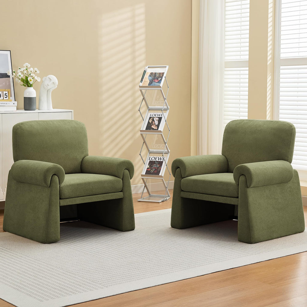 Green Upholstered Accent Chairs Set of 2 X9151
