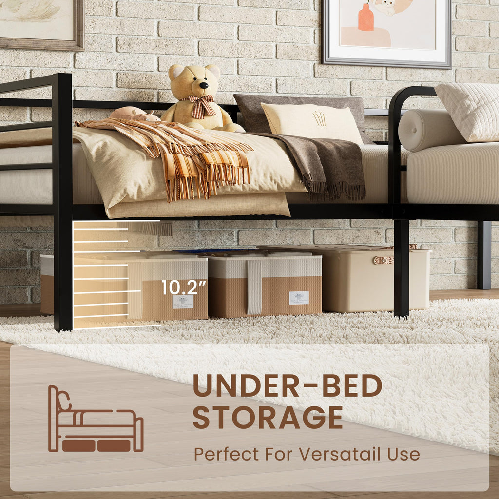 Black L Shaped Twin Beds with Rails M693161