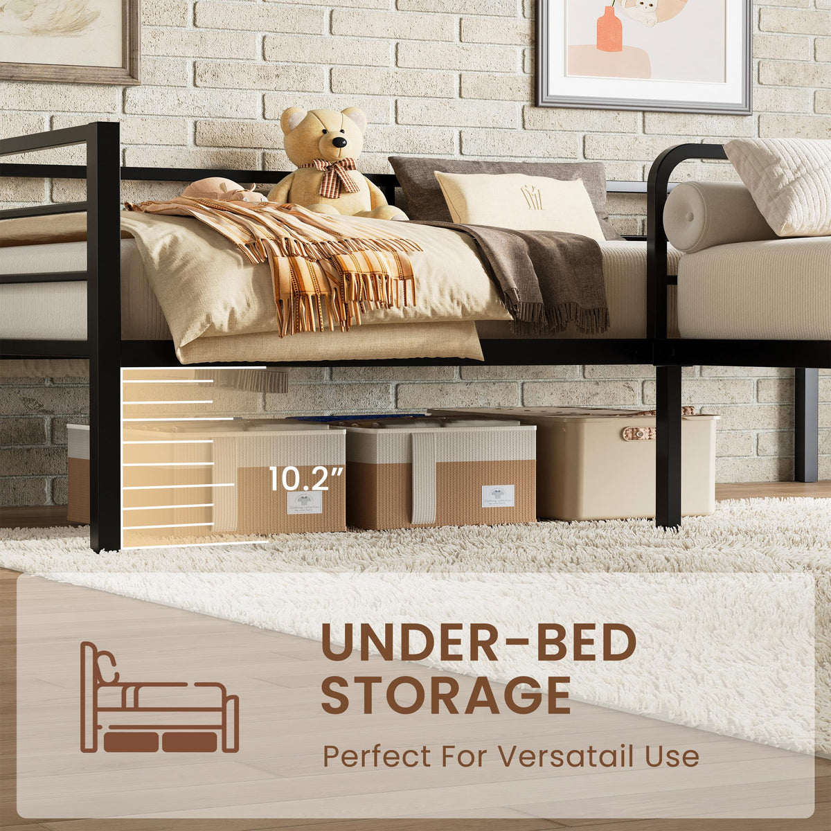 Black L Shaped Twin Beds with Rails M693161