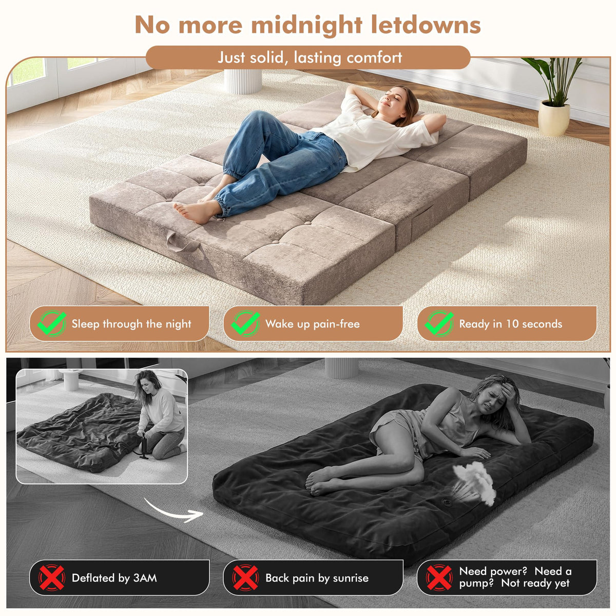 Foldable Twin 4 Inch Memory Foam Mattress S94881