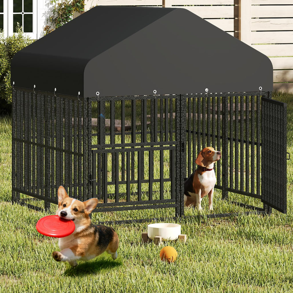 Small Dog Kennel Outdoor Heavy Duty Welded Wire Steel Pet Enclosure L604