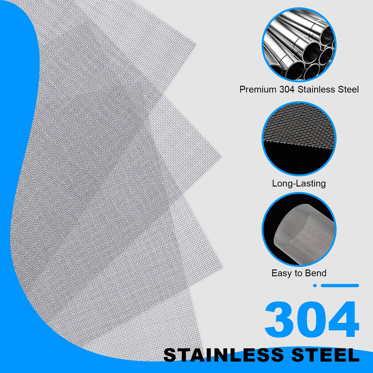 12×8 Inch 20 Mesh 304 Stainless Steel Wire Mesh Screen N343