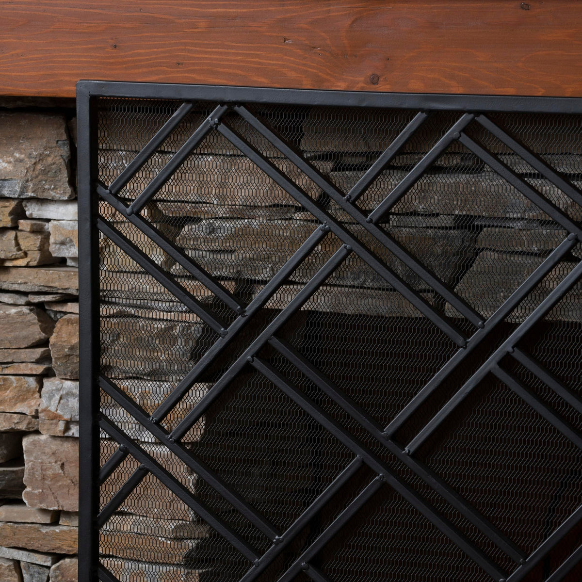 Black Wrought Iron Fireplace Screen Z643646