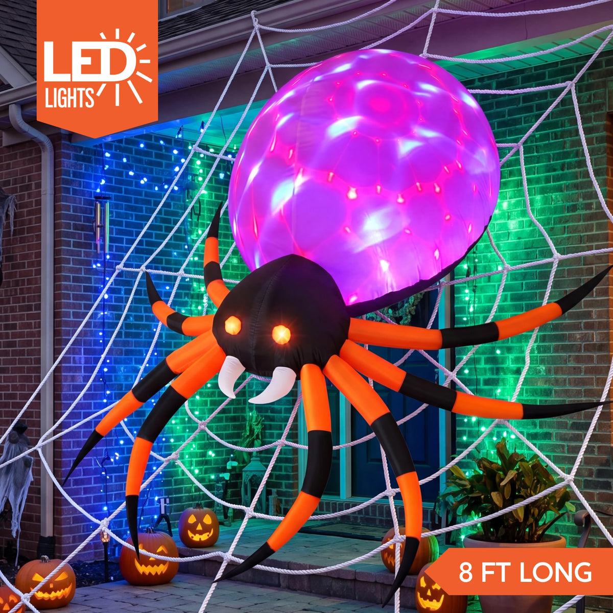 8 FT Inflatable Giant Spider Outdoor Decoration S44978
