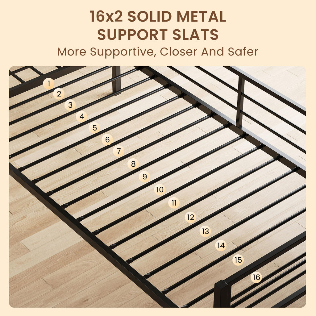 Black L Shaped Twin Beds with Rails M693161
