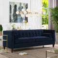 Dark Navy Blue Performance Velvet Tufted Sofa H69820