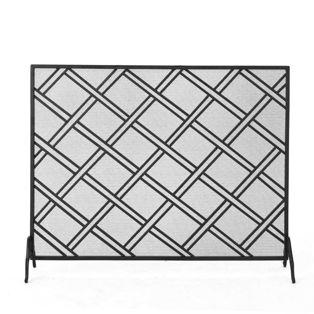 Black Wrought Iron Fireplace Screen Z643646