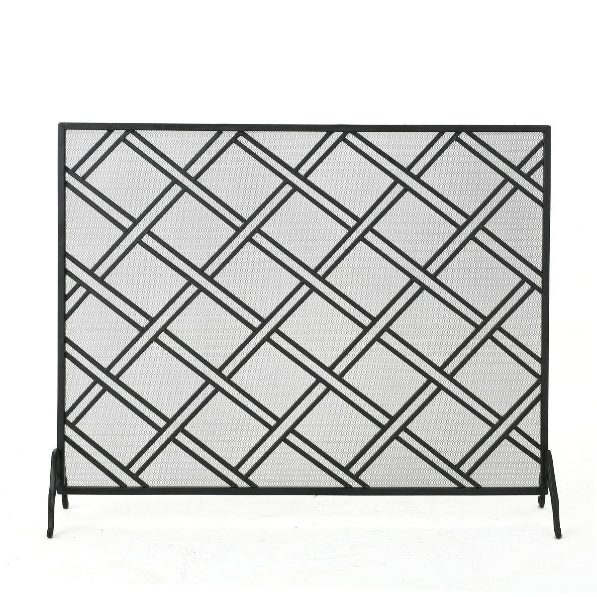 Black Wrought Iron Fireplace Screen Z643646