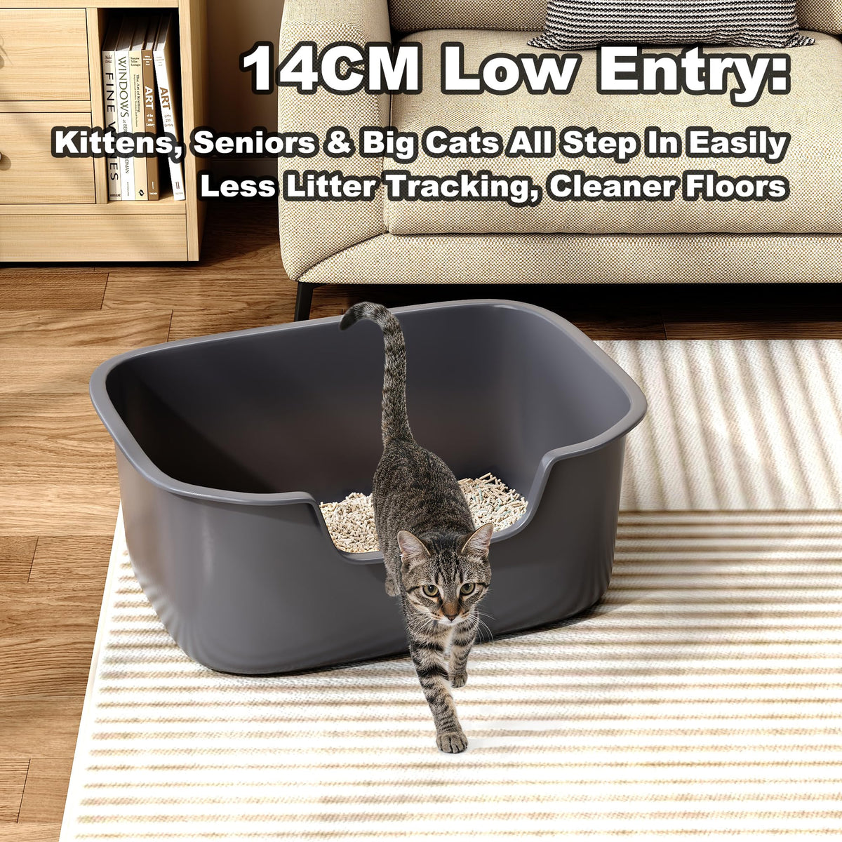 Large High Sides Cat Litter Box H98853
