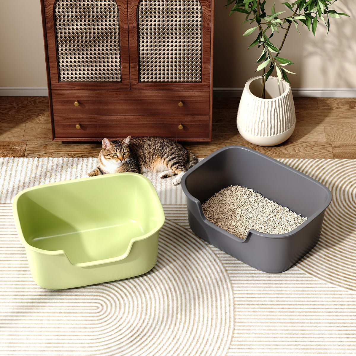 Large High Sides Cat Litter Box H98853