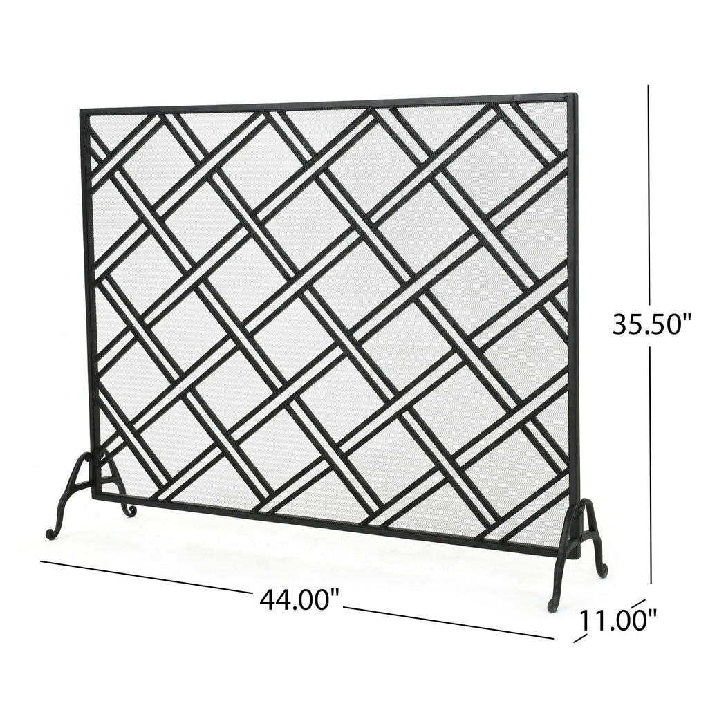 Black Wrought Iron Fireplace Screen Z643646