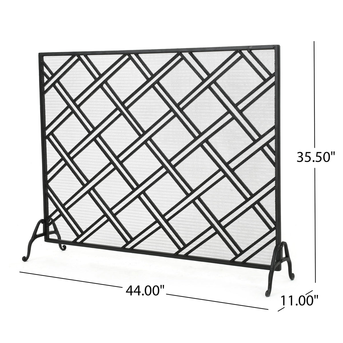 Black Wrought Iron Fireplace Screen Z643646