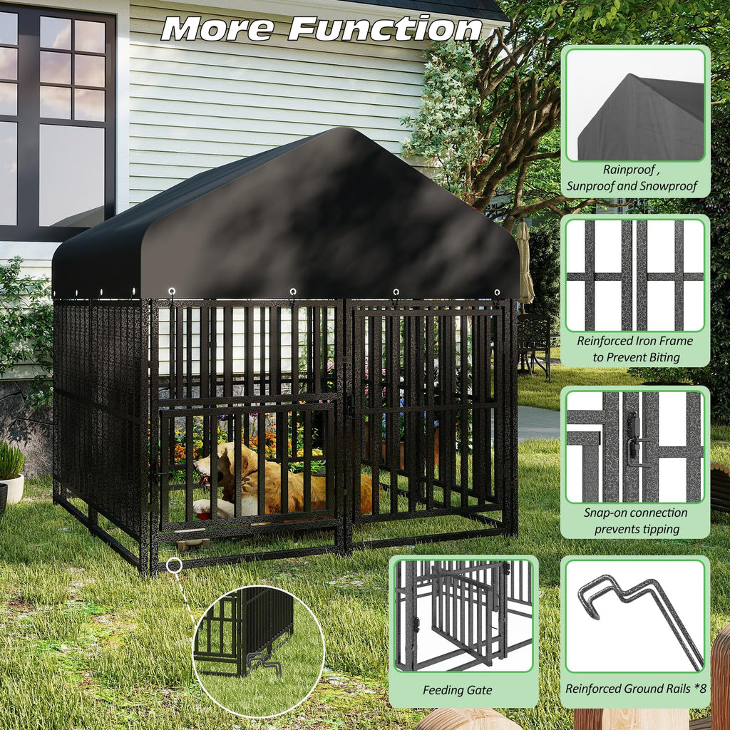 Small Dog Kennel Outdoor Heavy Duty Welded Wire Steel Pet Enclosure L604