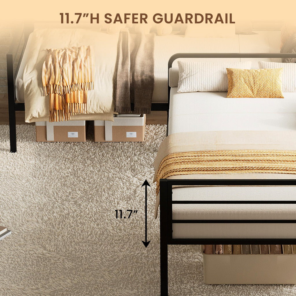 Black L Shaped Twin Beds with Rails M693161
